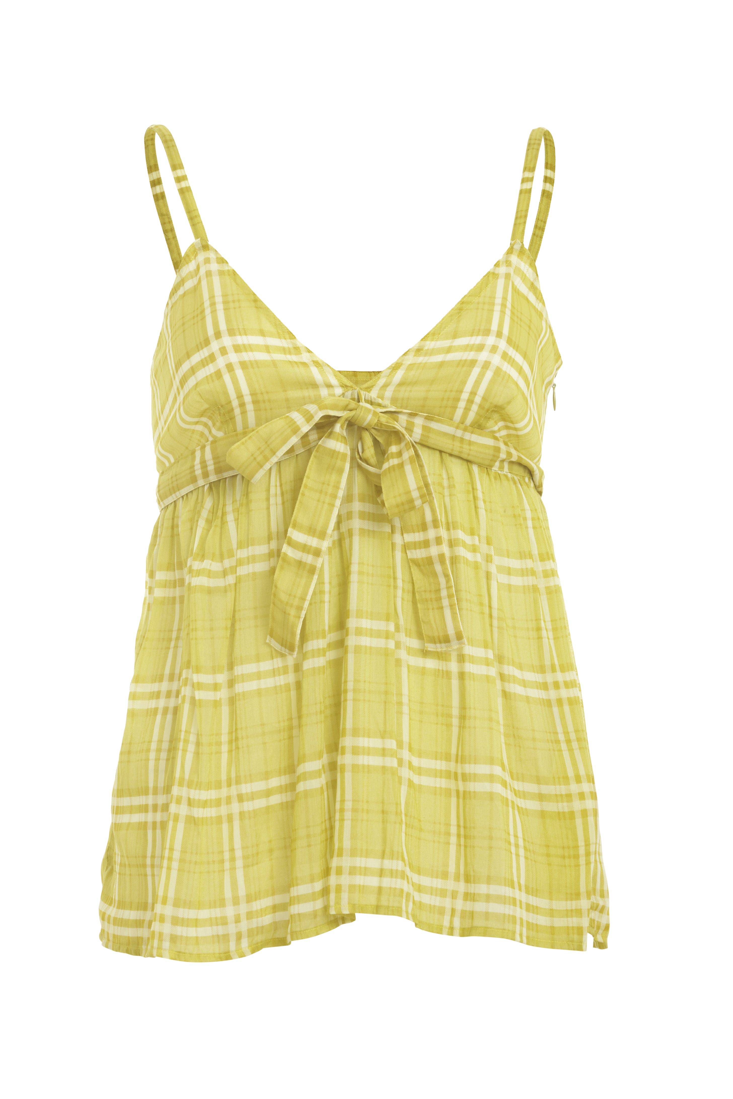 Burberry lime green plaid summer top | Curate8
