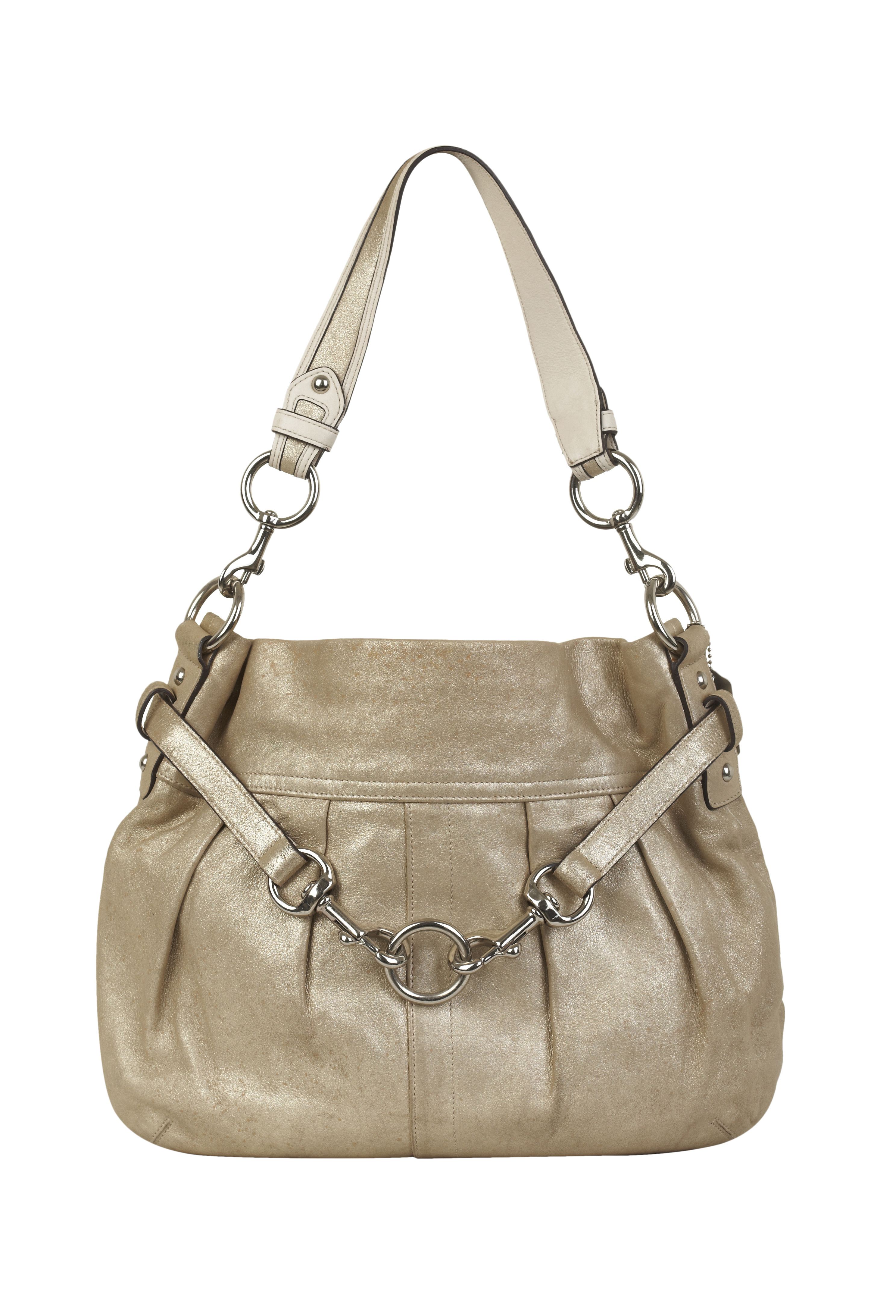 Coach champagne leather shoulder bag | Curate8