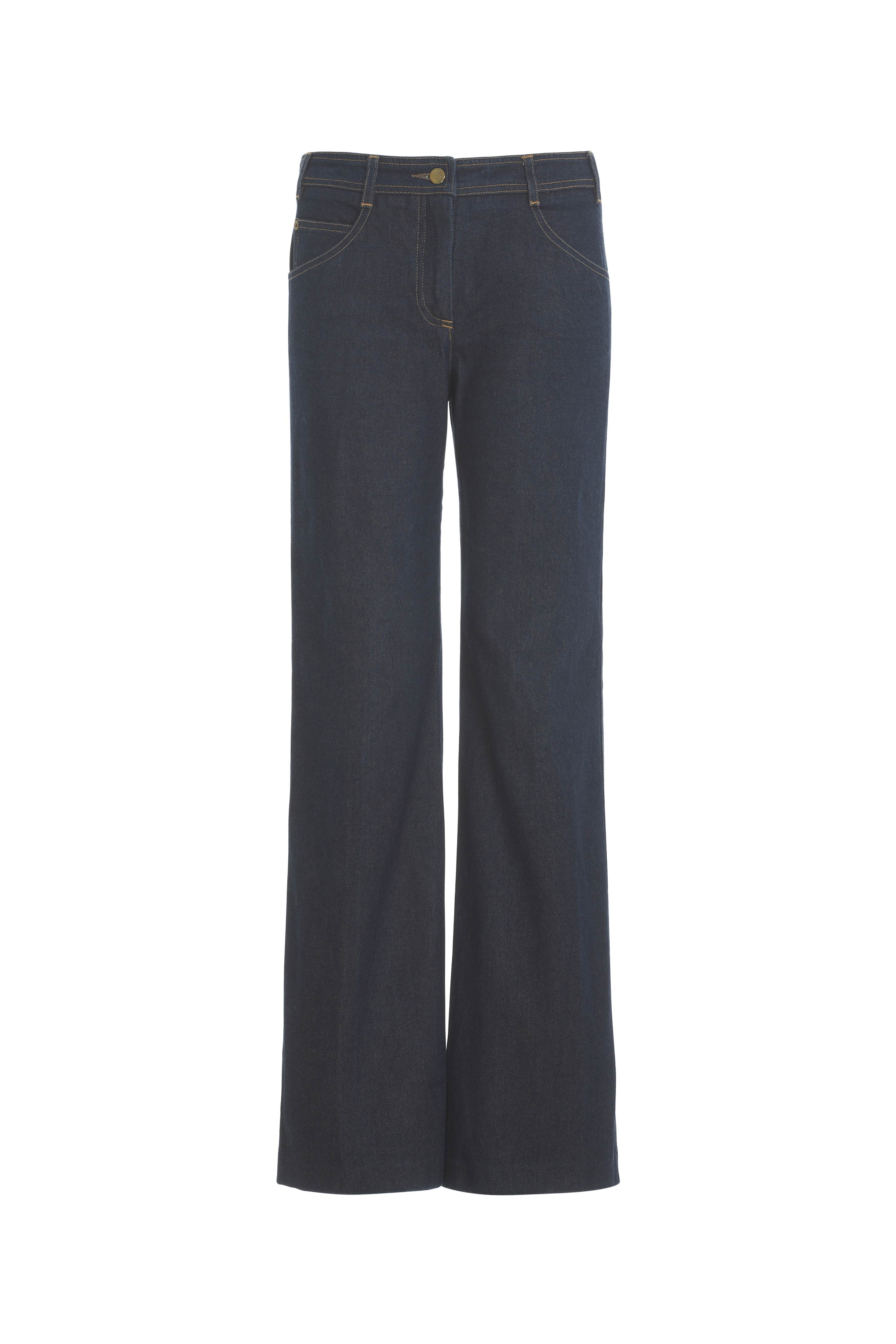 Chloe blue denim trousers with varsity logo | Curate8