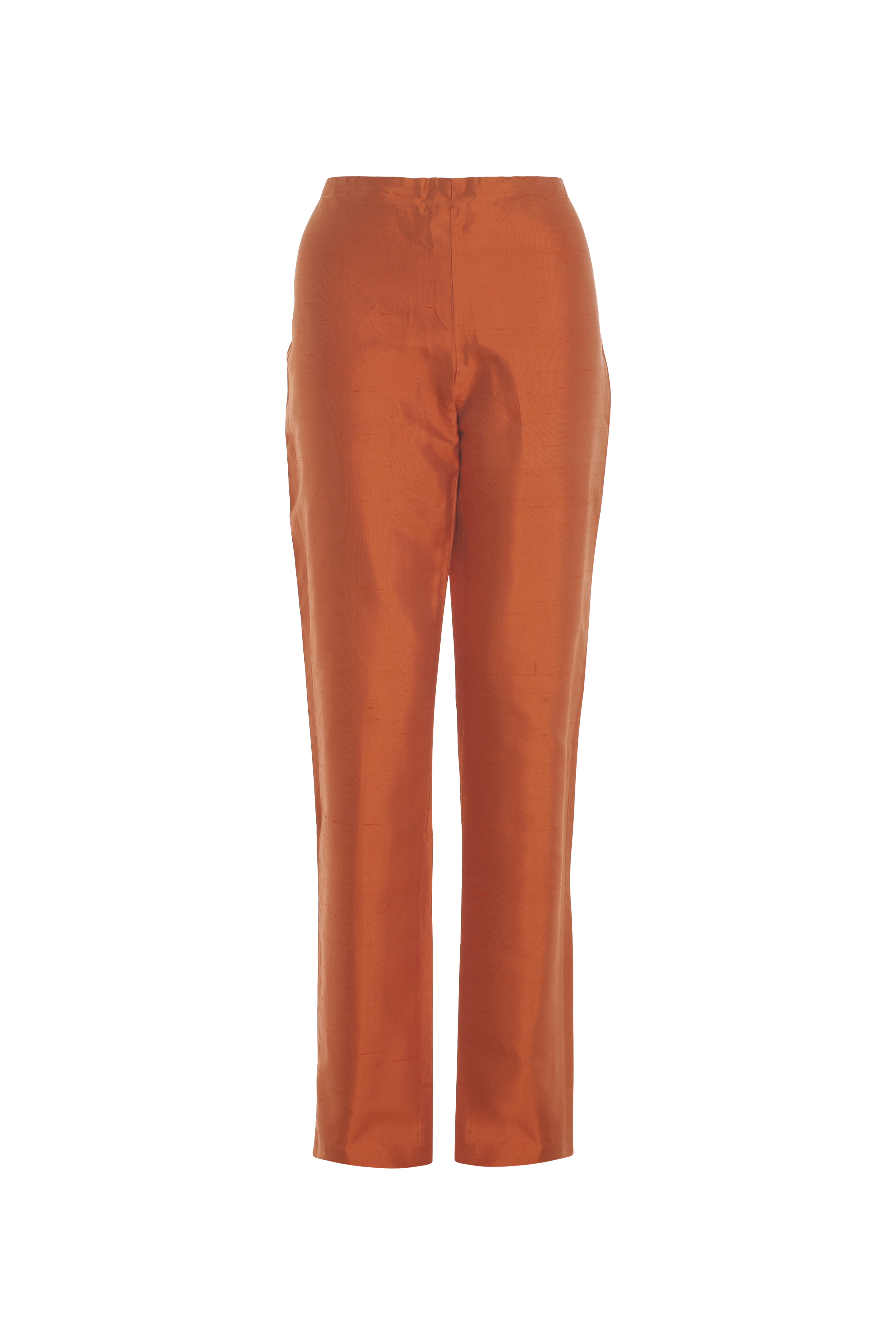 Ralph Lauren orange silk trousers