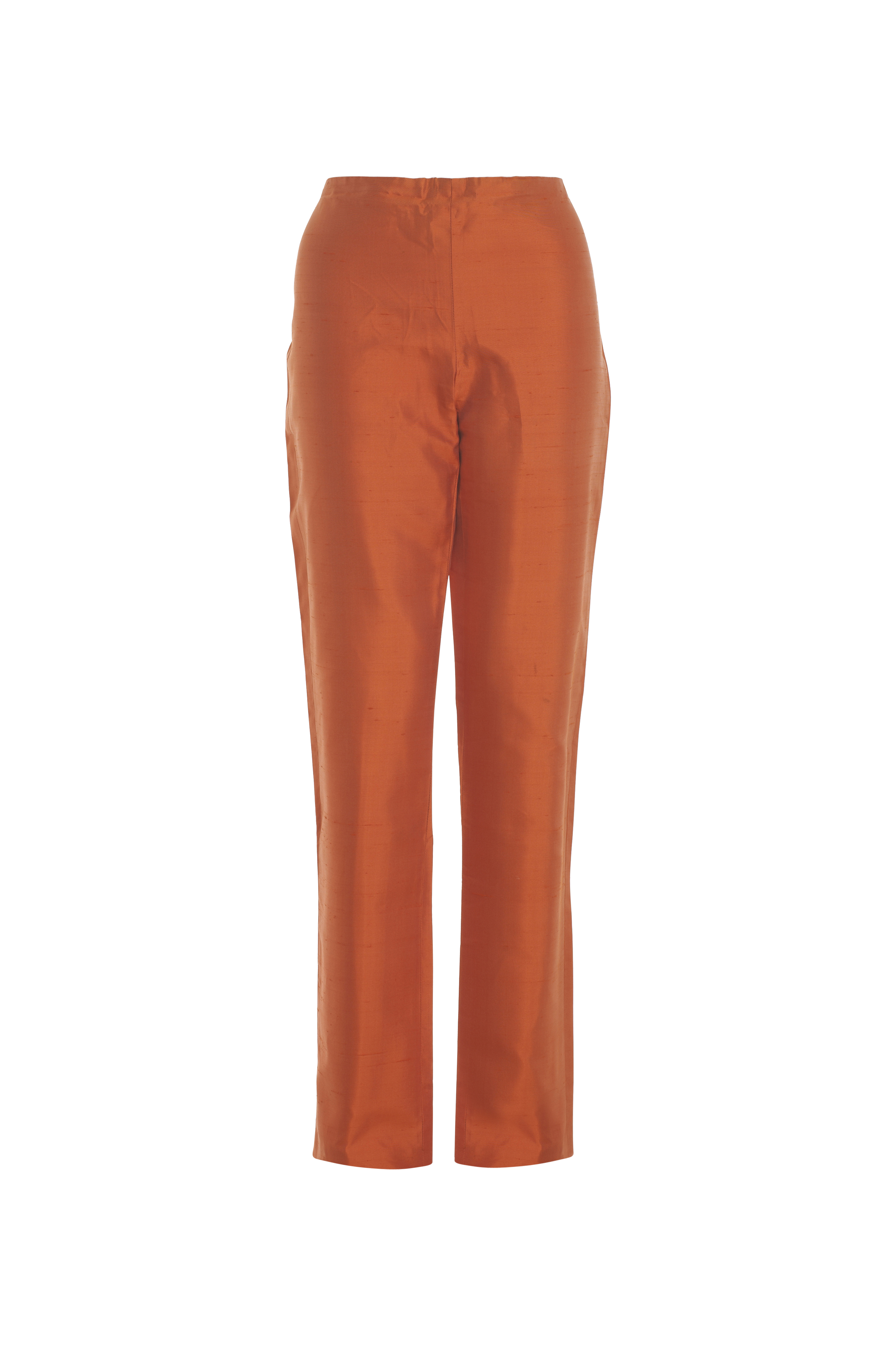 Ralph Lauren orange silk trousers Curate8