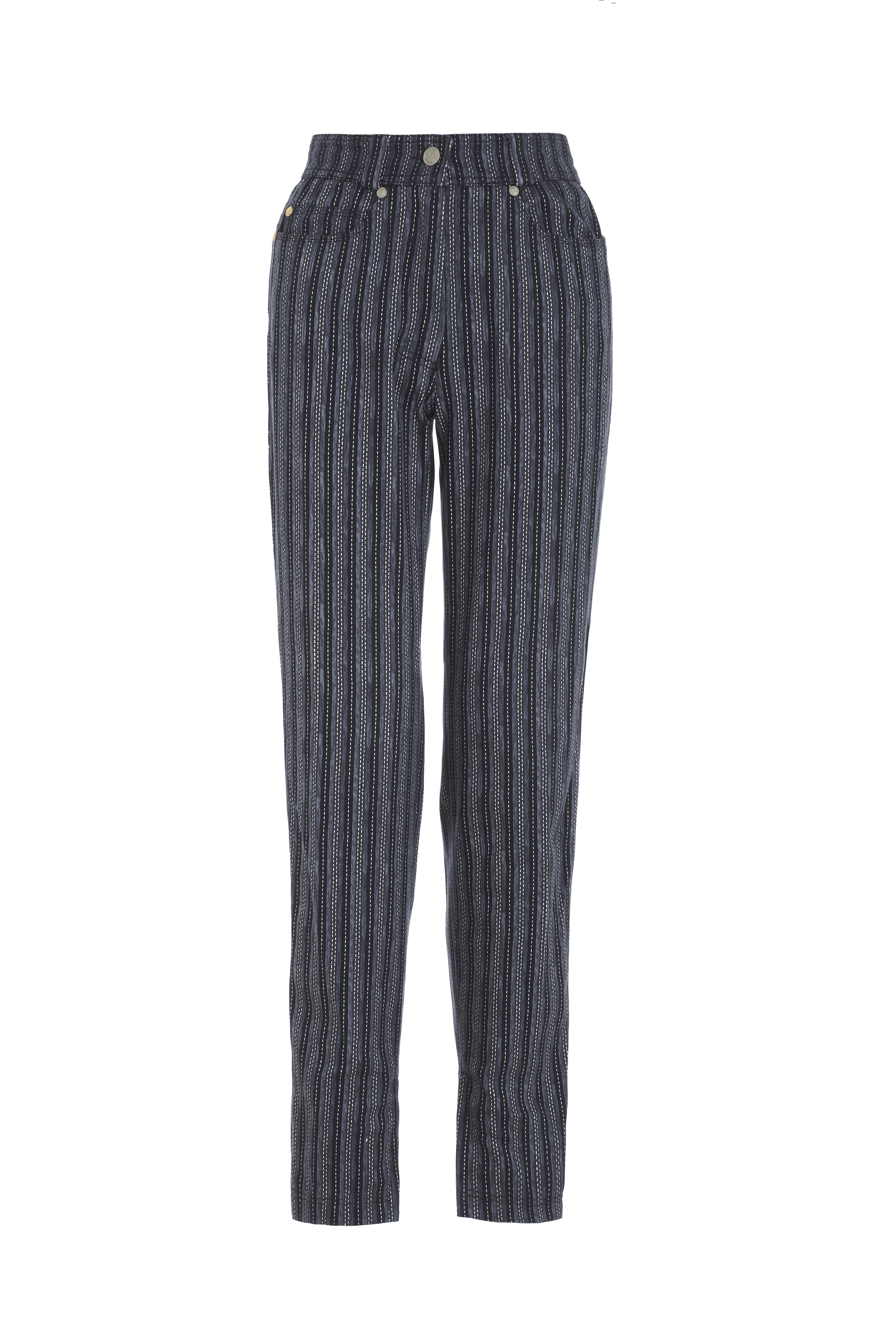 Gianni Versace Couture jeans.Blue,black & white pinstripes. | Curate8