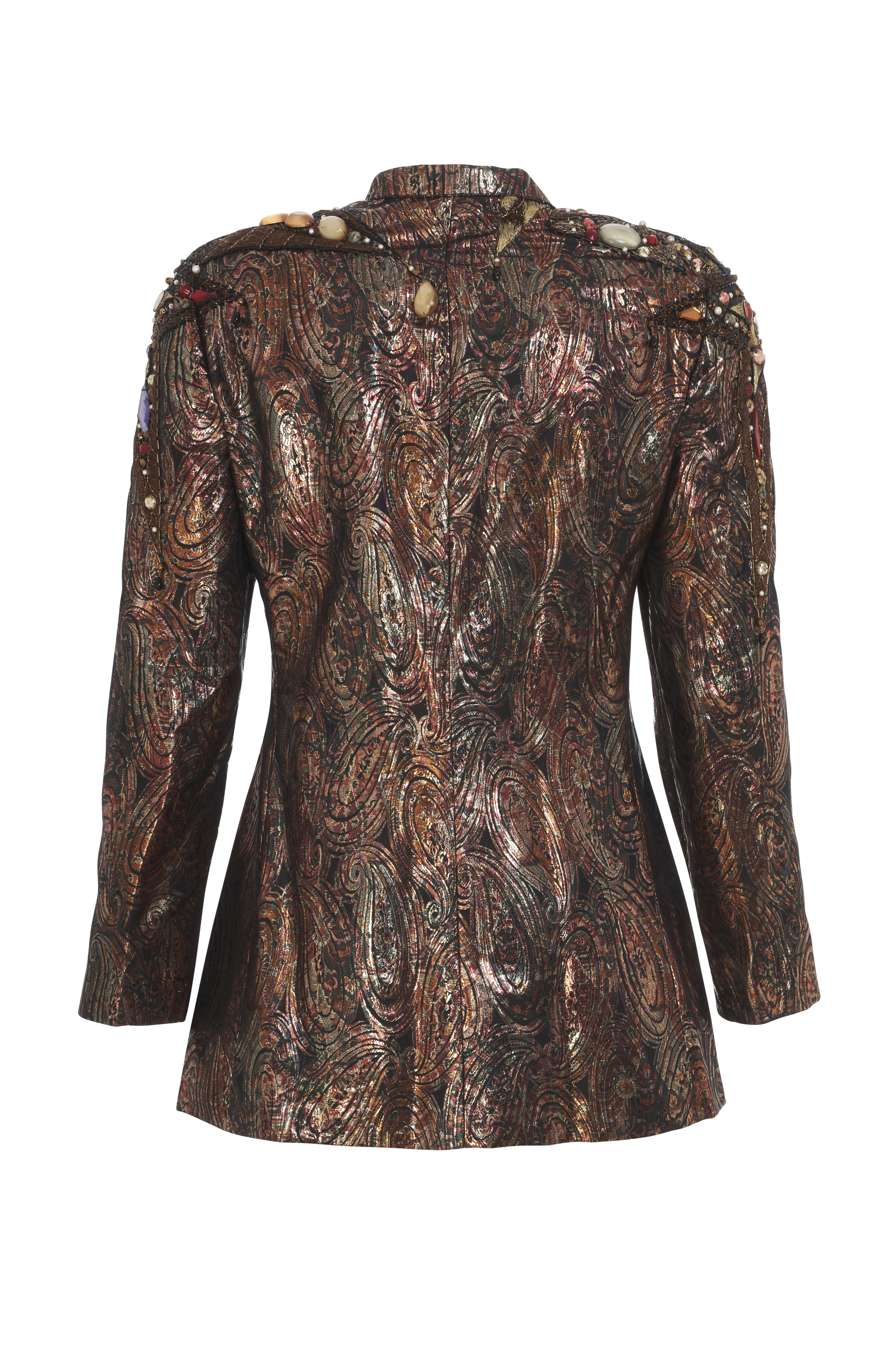 Krizia 1980's bejeweled bronze paisley jacket | Curate8