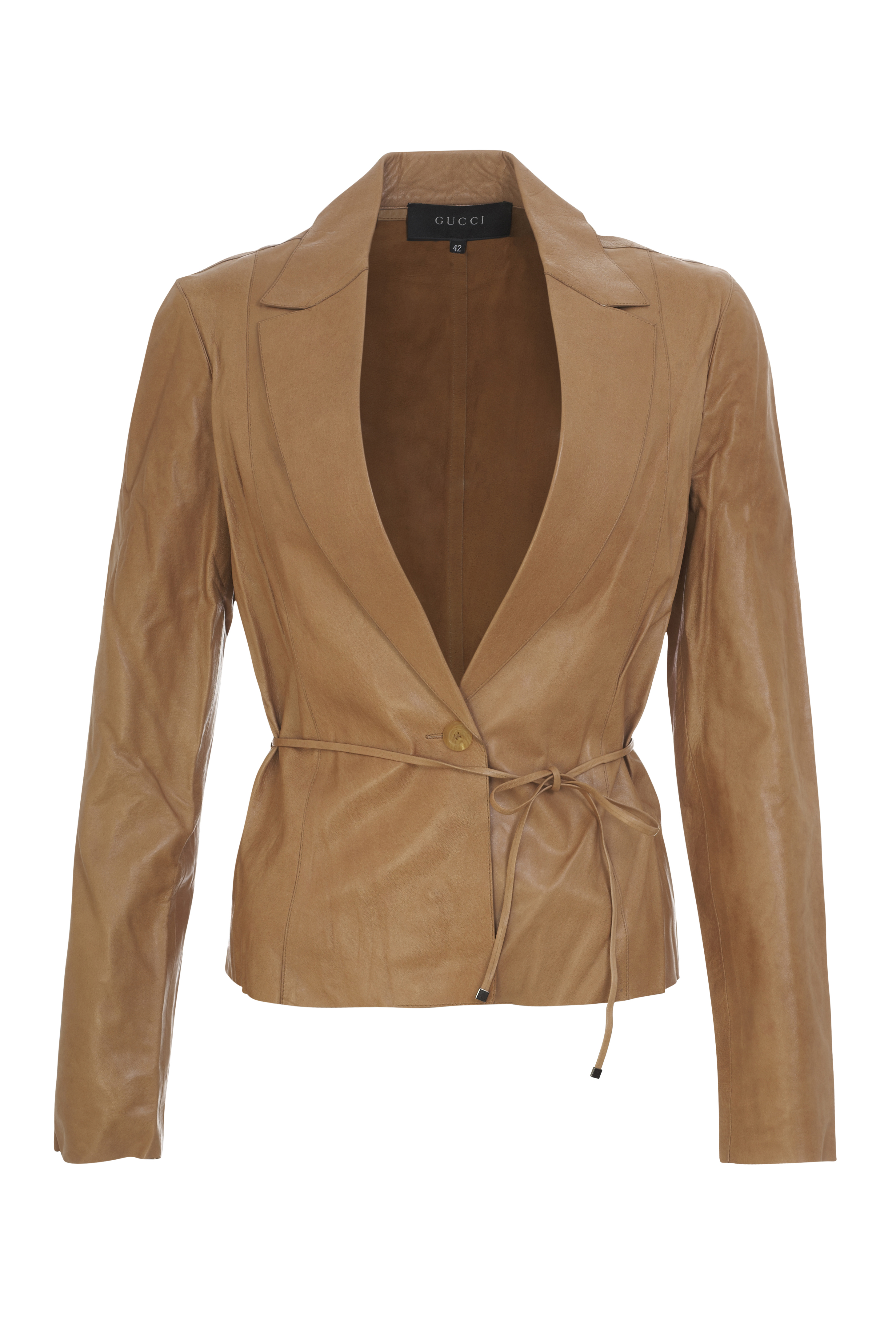 Gucci caramel leather jacket | Curate8