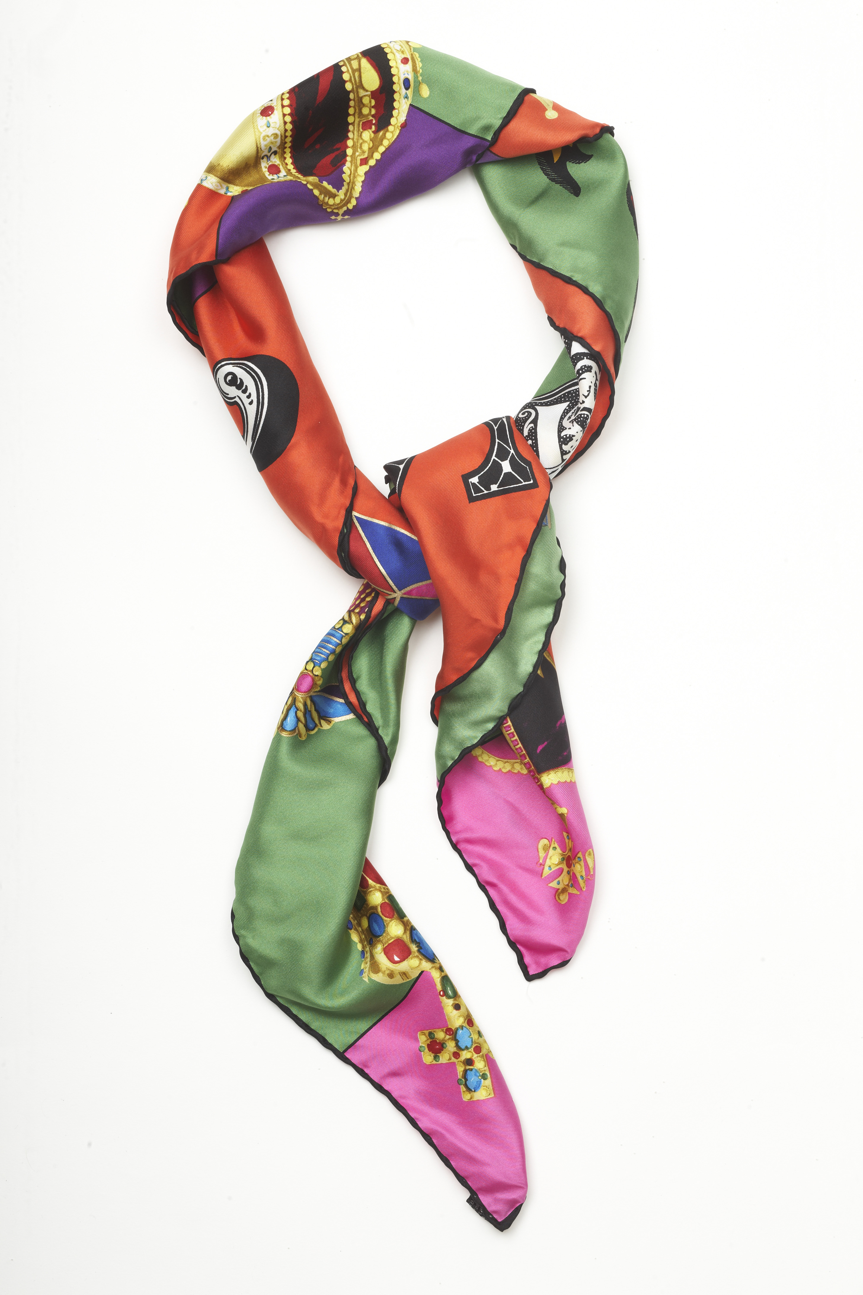 Gianni Versace GOD SAVE THE QUEEN silk scarf | Curate8